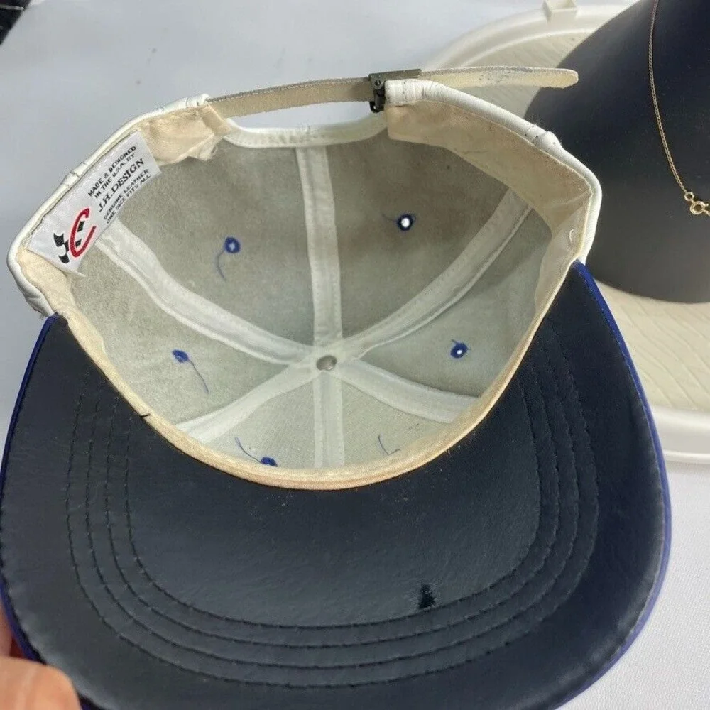 Vintage Chase Authentics JH Design Dale Earnhardt Jr #3 Leather Cap‎ White/Blue